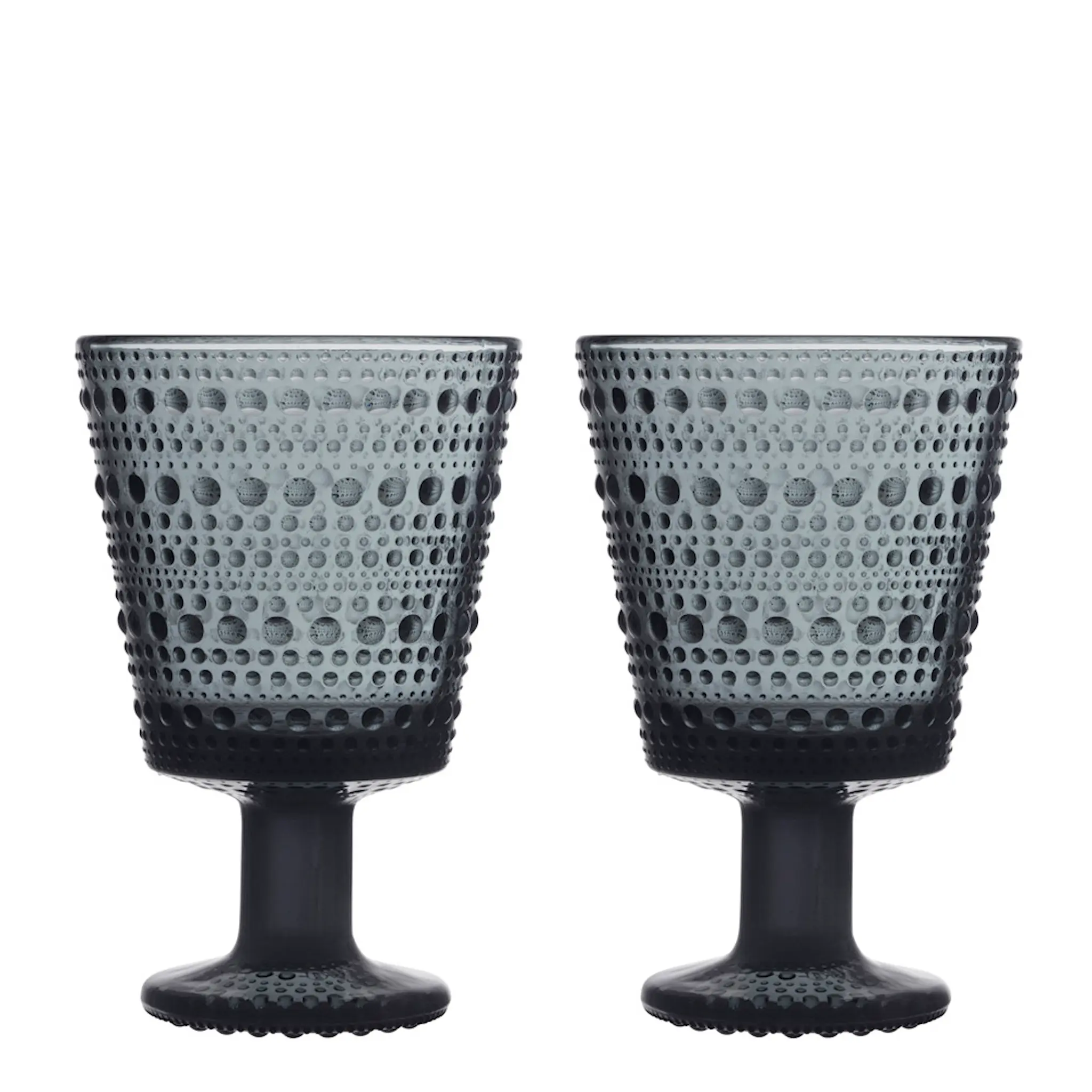 Iittala Kastehelmi Glas På Fot 2-pack Mörkgrå 1 Iittala Kastehelmi Glas På Fot 2-pack Mörkgrå