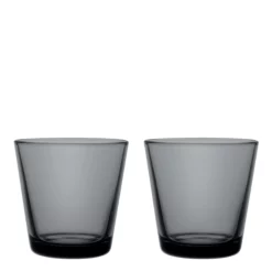 Iittala Kartio Glas 21 Cl 2-pack Mörkgrå